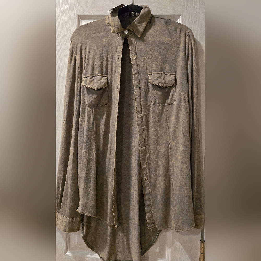 Green Button-Up Shirt